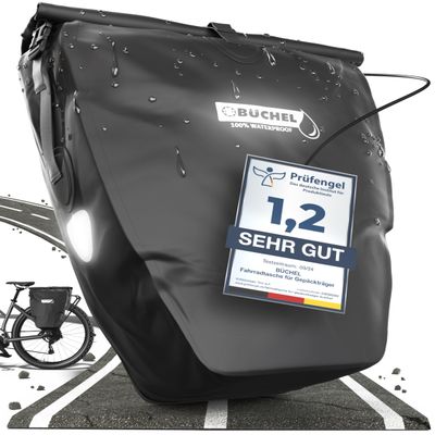 Bchel Pannier Rack Bag 26L Volume I Large Capacity Bike Bag 100% Waterproof, Bicycle Panniers Rear Rack Bag for Grocery Touring Cycling I Big Rear Bag, Bike Saddle Bag, Commuter Long Cycling Trip