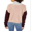 A. Byer Women's Junior's Long Sleeve Cowl Neck Sweater Top Sweater, Grey/Rose, L view 2