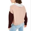 A. Byer Women's Junior's Long Sleeve Cowl Neck Sweater Top Sweater, Grey/Rose, L view 3