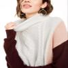 A. Byer Women's Junior's Long Sleeve Cowl Neck Sweater Top Sweater, Grey/Rose, L view 4