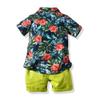 Joycebaby Toddler Baby Boys Clothes Outfits Hawaiian Aloha Short Sleeve Shirt and Pant Set(Turquoise, 80/12-18M) view 2