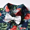 Joycebaby Toddler Baby Boys Clothes Outfits Hawaiian Aloha Short Sleeve Shirt and Pant Set(Turquoise, 80/12-18M) view 4