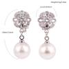 HAPPYAN AAA CZ Pearl Material Clip on Earrings Non Pierced for Women Charm Ear Clip Anti-allergy (Platinum Plated) view 2