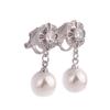 HAPPYAN AAA CZ Pearl Material Clip on Earrings Non Pierced for Women Charm Ear Clip Anti-allergy (Platinum Plated) view 3