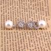 HAPPYAN AAA CZ Pearl Material Clip on Earrings Non Pierced for Women Charm Ear Clip Anti-allergy (Platinum Plated) view 4