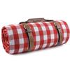 RealPero Extra Large Picnic Blanket Waterproof Camping Mat Rug with PU Carrier Soft Lightweight Portable Outdoor Mat for Travel Lawn Camping on Grass Sand-Proof Beach Red White Plaid view 1