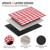 RealPero Extra Large Picnic Blanket Waterproof Camping Mat Rug with PU Carrier Soft Lightweight Portable Outdoor Mat for Travel Lawn Camping on Grass Sand-Proof Beach Red White Plaid view 4