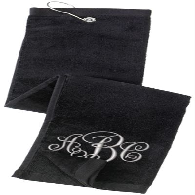 Printualist Personalized Custom Golf Towel - Add Your Embroidered Monogram - Trifold Golf Towels with Grommet and Carabiner Clip, Hook