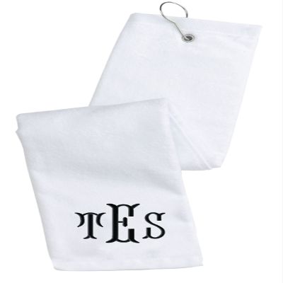 Personalized Custom Golf Towel - Add Your Embroidered Monogram - Trifold Golf Towels with Grommet and Carabiner Clip, Hook