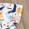 Baby Kids Boy Gentleman Suits, Flamingo Printed Button Down Shirt +Pink Shorts Set 2Pcs Outfits Set (Yellow, 3-4T) view 4