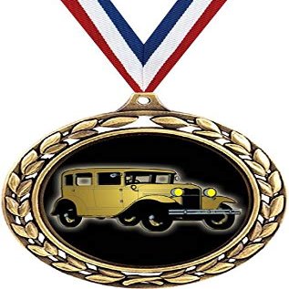 Antique Car Medals - 2 1/2" Laurel Wreath Auto Show Medal - Great Car Show Awards for Kids 50 Pack Prime