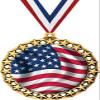 American Flag Medal, 2 1/2" Galaxy Star USA Flag Medals, Great Patriotic Awards 50 Pack Prime view 1