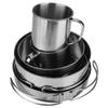 VGEBY1 Folding Pot Set, 8 Pcs/Set Portable Folding Stainless Steel Camping Cookware BBQ Bowl Set for Outdoor Activities Camping Hiking view 1