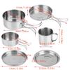 VGEBY1 Folding Pot Set, 8 Pcs/Set Portable Folding Stainless Steel Camping Cookware BBQ Bowl Set for Outdoor Activities Camping Hiking view 3
