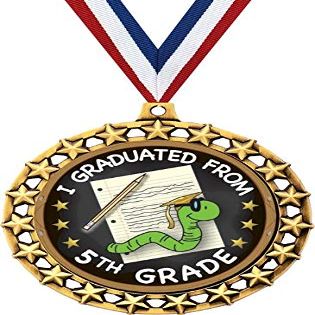 Graduation Medal, 2 1/2" Galaxy Star 5th Grade Graduation Medals, Great Graduate Awards 1 Pack