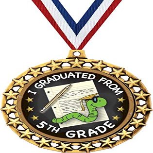 Graduation Medal, 2 1/2" Galaxy Star 5th Grade Graduation Medals, Great Graduate Awards 1 Pack