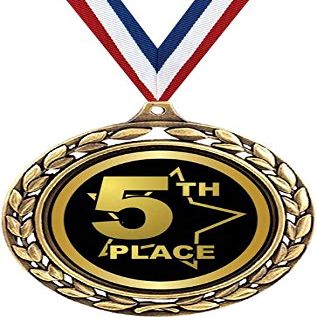 5th Place Medals - 2 1/2" Laurel Wreath Fifth Place Medal - Great Fifth Place Awards for Kids 50 Pack Prime