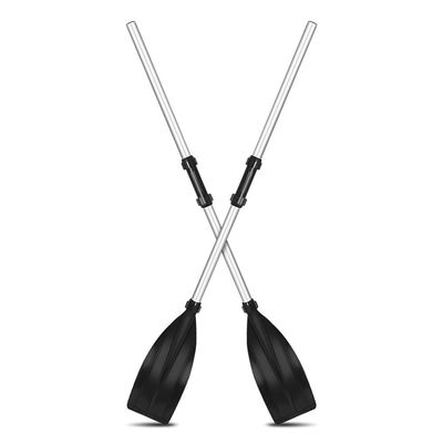 Kayak Paddle, 2Pcs 49.6 Inch Professional Row Boat Oars Paddles Detachable Lightweight Aluminium Alloy Ribbed Shaft Kayaking Boating Oar with Anti-Slip Grip for Youth & Adult