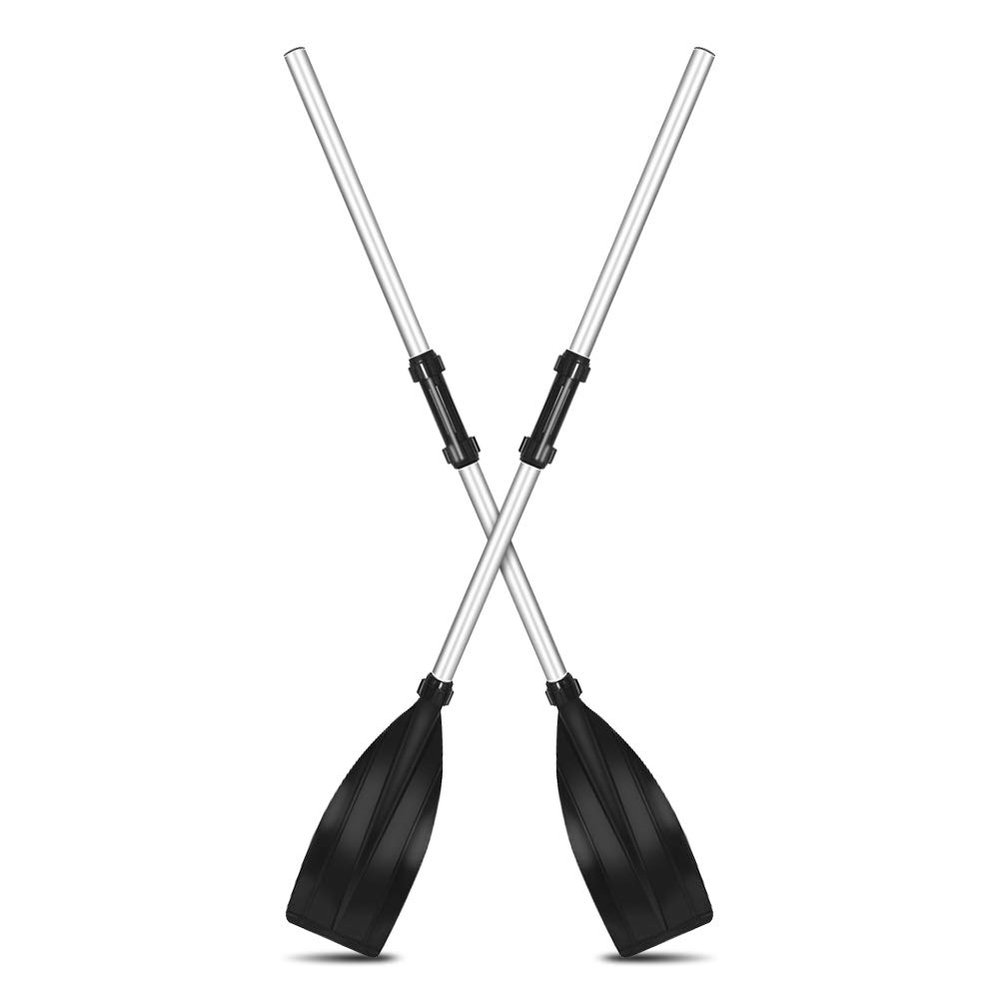 Kayak Paddle, 2Pcs 49.6 Inch Professional Row Boat Oars Paddles Detachable Lightweight Aluminium Alloy Ribbed Shaft Kayaking Boating Oar with Anti-Slip Grip for Youth & Adult