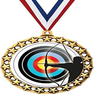 Archery Medal, 2 1/2" Galaxy Star Archery Shooter Medals, Great Archery Awards 50 Pack Prime
