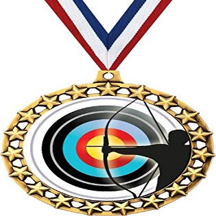 Archery Medal, 2 1/2" Galaxy Star Archery Shooter Medals, Great Archery Awards 50 Pack Prime