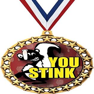 You Stink Medal, 2 1/2" Galaxy Star Funny Loser Medals, Great Last Place Joke Awards 10 Pack Prime