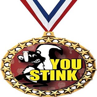You Stink Medal, 2 1/2" Galaxy Star Funny Loser Medals, Great Last Place Joke Awards 10 Pack Prime