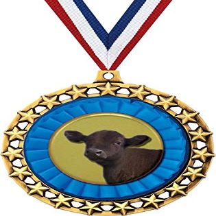 Angus Steer Medal, 2 1/2" Galaxy Star Angus Cattle Medals, Great Animal Awards 10 Pack Prime