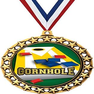 Cornhole Medal, 2 1/2" Galaxy Star Cornhole Medals, Great Cornhole Awards 50 Pack Prime