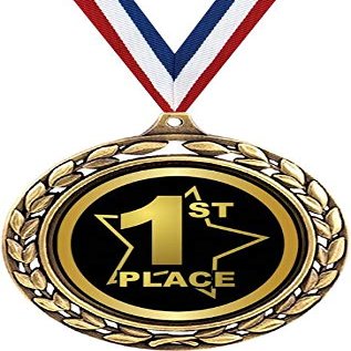 1st Place Medals - 2 1/2" Laurel Wreath First Place Medal - Great First Place Awards for Kids 50 Pack Prime