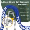 Titanker Bike Chain Lock with Key, 3.3 Feet Heavy Duty Anti-Theft Bike Lock Chain Security Bicycle Chain Locks for Bike, Motorcycle, Bicycle, Door, Gate, Fence, Grill (6mm Thick Chain, Blue) view 2