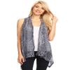 Anna-Kaci Womens Sleeveless Open Front Crochet Shawl Cardigan Bikini Cover Up,Grey,XX-Large/XXX-Large view 1