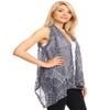 Anna-Kaci Womens Sleeveless Open Front Crochet Shawl Cardigan Bikini Cover Up,Grey,XX-Large/XXX-Large view 3
