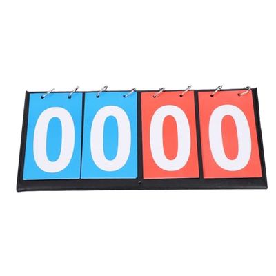 Bnineteenteam Sports Digit Scoreboard, 2/3/4 Digit Portable Flip Score Counter Sports Competition for Table Tennis Basketball(4 Digit-Red+Blue) Referee, Timing, Pedometer