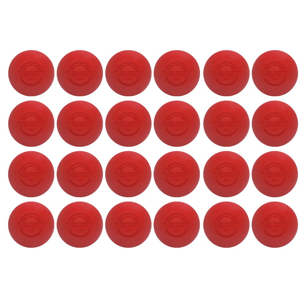 Velocity Practice Lacrosse Balls - 1, 2, 3, 6, 12, 18, 24, 36, 60 and 120 Packs - Official Size and Weight - Red