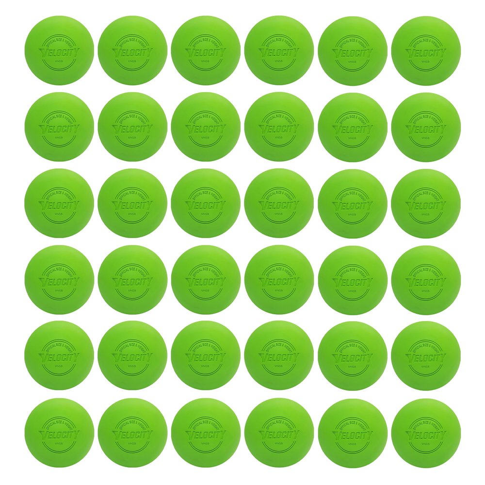 Velocity Practice Lacrosse Balls - 1, 2, 3, 6, 12, 18, 24, 36, 60 and 120 Packs - Official Size and Weight - Lime Green
