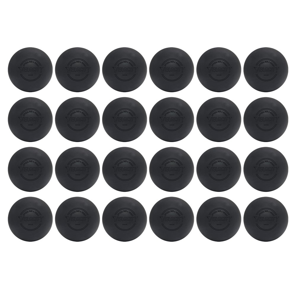 Velocity Practice Lacrosse Balls - 1, 2, 3, 6, 12, 18, 24, 36, 60 and 120 Packs - Official Size and Weight - Black