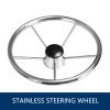 R RUR Boat Steering System, Outboard Rotary Steering Kit with 16ft Stainless Steel Cable and 13.5-Inch Stainless Steel Steering Wheel for Boat view 3