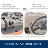 R RUR Boat Steering System, Outboard Rotary Steering Kit with 16ft Stainless Steel Cable and 13.5-Inch Stainless Steel Steering Wheel for Boat view 4
