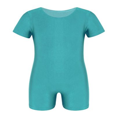 winying Kids Boys Girls Short Sleeves Ballet Dance Gymnastics Leotard Jumpsuit One Piece Running Biketard Activewear Turquoise 4 Years