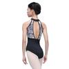 118141032 High Neck Dance Leotards Button Back Velvet Ballet Leotards (M, Black) view 2