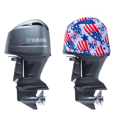 OUTERENVY American Patriot Outboard Motor Cover for Yamaha V8 F350 HP | Made in USA to Stay on While You Run! | 103A