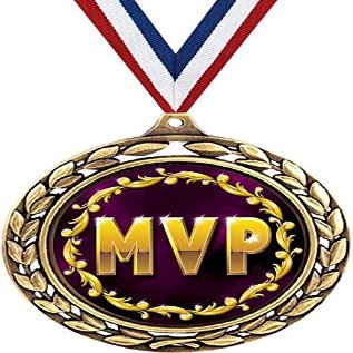 MVP Medals - 2 1/2" Laurel Wreath Most Valuable Player Medal - Great MVP Recognition Awards for Kids 100 Pack Prime