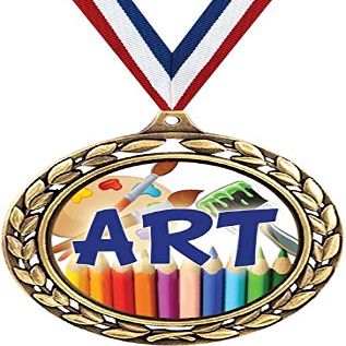 Art Medals - 2 1/2" Laurel Wreath Artist Medal - Great Kids Art Awards for Kids 50 Pack Prime