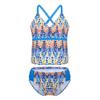 Agoky Kids Big Girls' Mambo Tie-Dye 2 Pieces Tankini Swimsuit Halter Bathing Suits Blue Printed 8 view 1