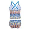 Agoky Kids Big Girls' Mambo Tie-Dye 2 Pieces Tankini Swimsuit Halter Bathing Suits Blue Printed 8 view 2