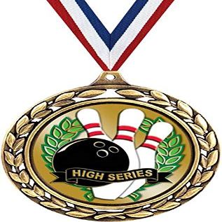 Bowling Medals - 2 1/2" Laurel Wreath Bowling High Series Medal - Great Bowling Ball Awards for Kids 50 Pack Prime