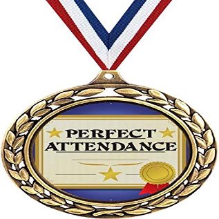 Perfect Attendance Medals - 2 1/2" Laurel Wreath Attendance Medal - Great Attendance Awards for Kids 10 Pack Prime