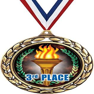 3rd Place Medals - 2 1/2" Laurel Wreath Third Place Medal - Great Third Place Awards for Kids 50 Pack Prime