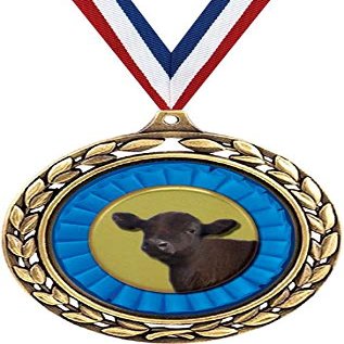 Angus Steer Medals - 2 1/2" Laurel Wreath Angus Cattle Medal - Great Animal Awards for Kids 50 Pack Prime